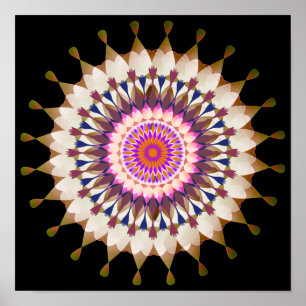 Mandala Damask Lotus Blume Lotus Poster