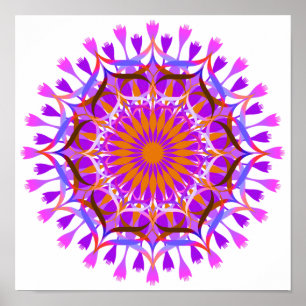 Mandala Damask Lotus Blume Lotus Poster