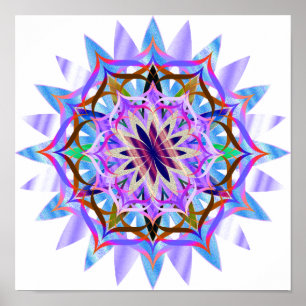 Mandala Damask Lotus Blume Lotus Poster