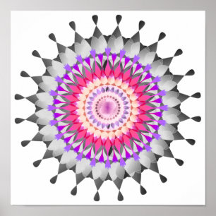 Mandala Damask Lotus Blume Lotus Poster