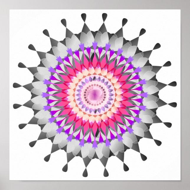 Mandala Damask Lotus Blume Lotus Poster (Vorne)
