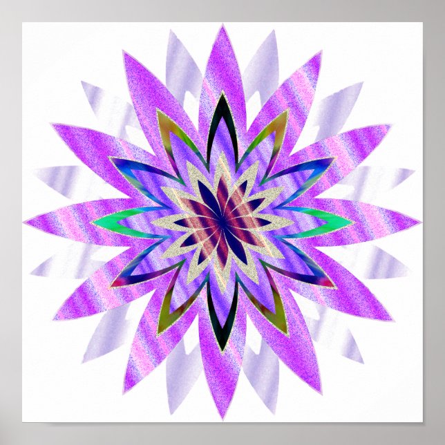 Mandala Damask Lotus Blume Lotus Poster (Vorne)