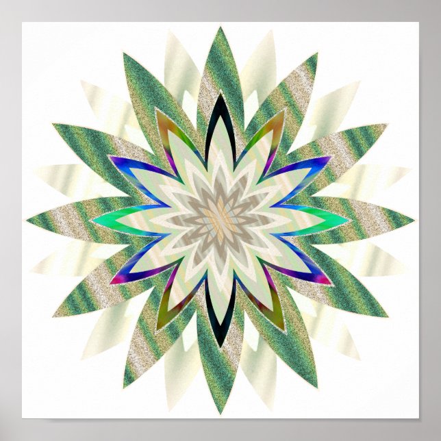 Mandala Damask Lotus Blume Lotus Poster (Vorne)