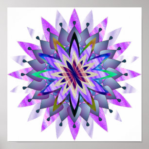 Mandala Damask Lotus Blume Lotus Poster