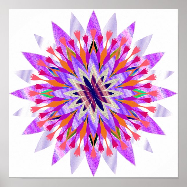 Mandala Damask Lotus Blume Lotus Poster (Vorne)