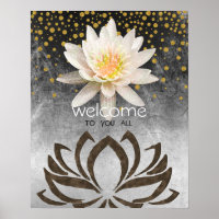 Mandala Damask Lotus Willkommen Yoga Meditation
