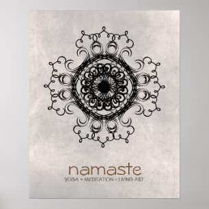 Mandala Damask Namaste Yoga Meditation Poster