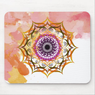 Mandala Damask Watercolor Ristorante La Lanchetta Mousepad
