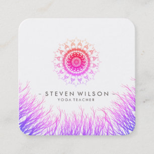 Mandala Damask Yoga Holistic Medical Massage Quadratische Visitenkarte