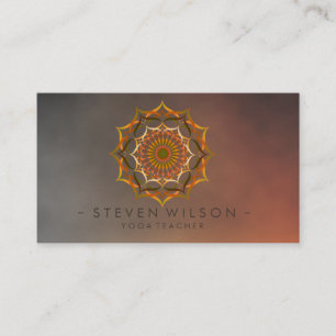 Mandala Damask Yoga Lotus Blume Meditation Visitenkarte