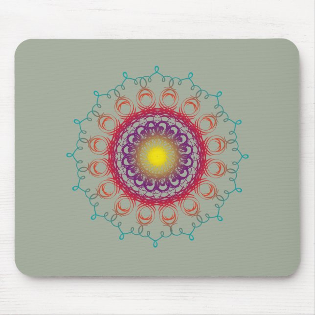Mandala Damask Yoga Meditation Holistic Mousepad (Vorne)