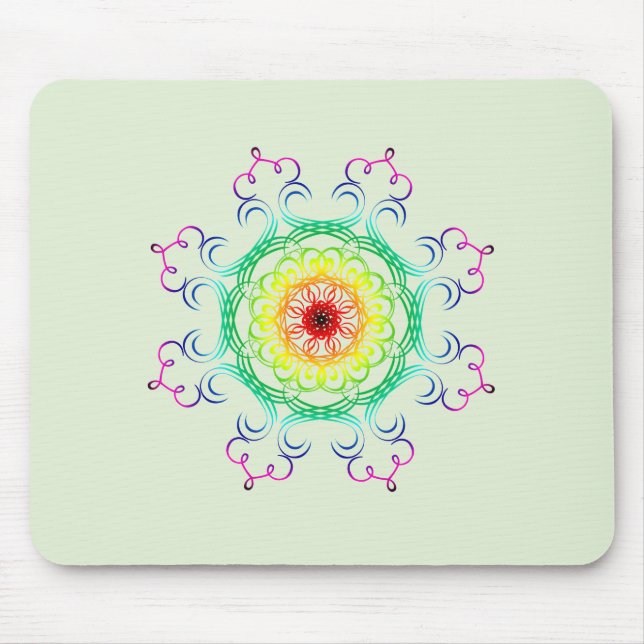 Mandala Damask Yoga Meditation Holistic Mousepad (Vorne)