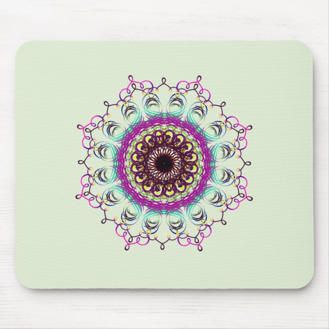 Mandala Damask Yoga Meditation Holistic Mousepad (Vorne)