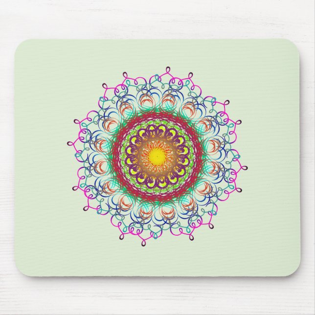 Mandala Damask Yoga Meditation Holistic Mousepad (Vorne)
