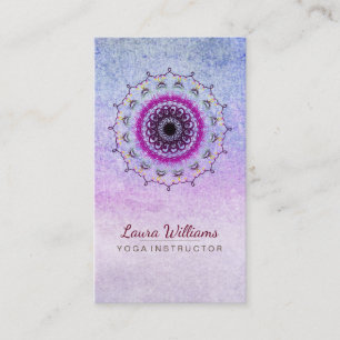 Mandala-Damast-Lotos-Blumen-Meditation holistisch Visitenkarte