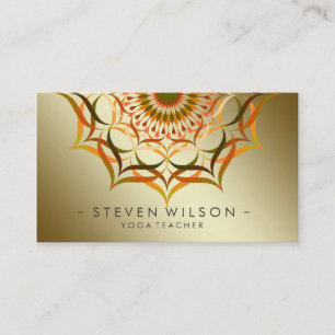 Mandala-Damast-Yoga-Lotos-Blumen-Meditation Visitenkarte