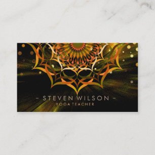 Mandala-Damast-Yoga-Lotos-Blumen-Meditation Visitenkarte