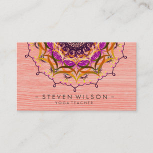 Mandala-Damast-Yoga-Meditations-holistische Visitenkarte
