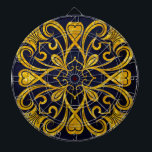 Mandala Dartscheibe<br><div class="desc">Mandala, blau, gold, zen, Meditation, Hochzeit, Chakra, Hochzeit, Blume, Indianermuster, Barock</div>