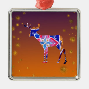 Mandala Deer Ornament Aus Metall