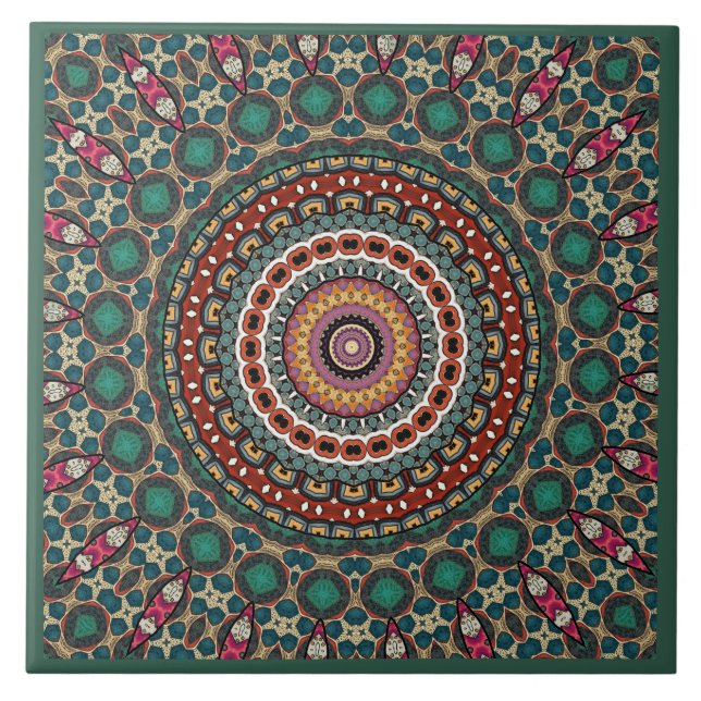 Mandala-Dekor  Fliese (Vorderseite)
