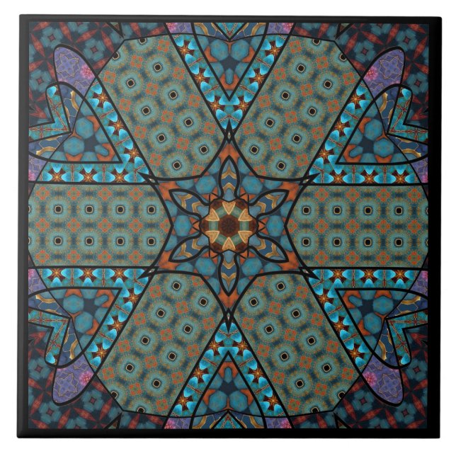 Mandala-Dekor  Fliese (Vorderseite)