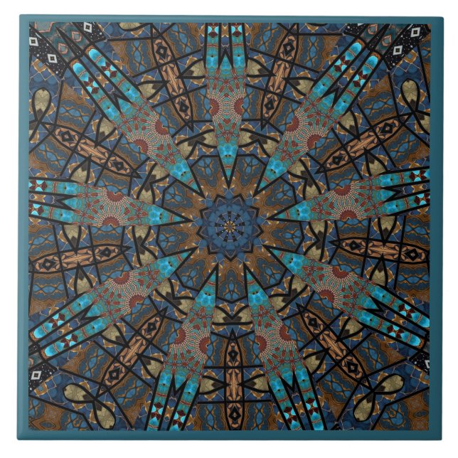Mandala-Dekor  Fliese (Vorderseite)