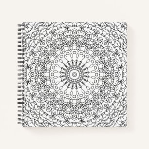 Mandala Dekoration Schwarz-weiße Ornamentik abstra Notizbuch