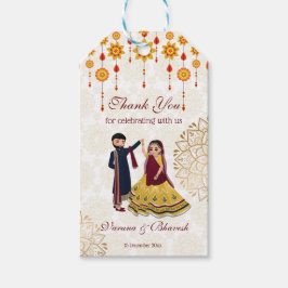 Mandala Dekoration tanzend indisches Paar mehndi s Geschenkanhänger