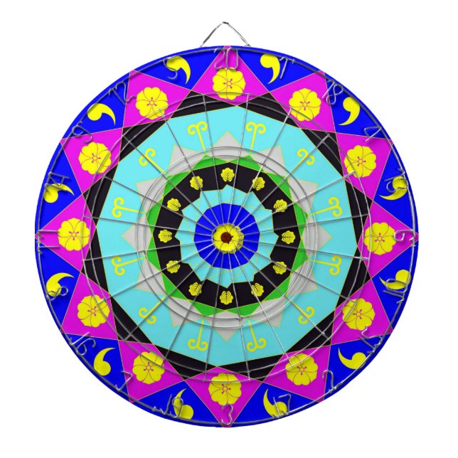 Mandala: Dekorativ Dartscheibe (vorne)