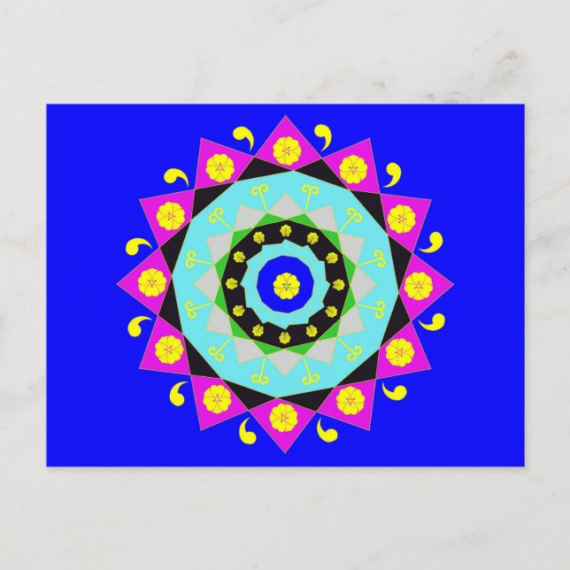Mandala: Dekorativ Postkarte (Vorderseite)
