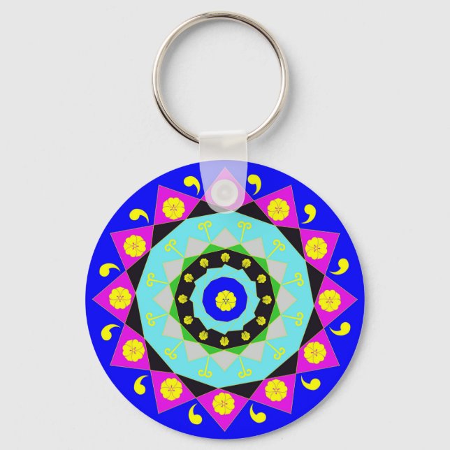 Mandala: Dekorativer Schlüsselanhänger (Vorderseite)