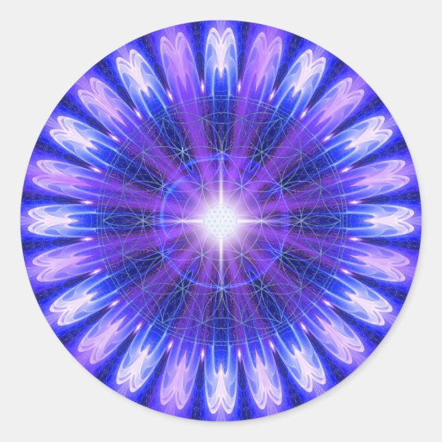 Mandala der Intuition Runder Aufkleber (Vorderseite)