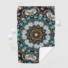 Mandala, der wie ein Krater in hellen Farben aussi Golfhandtuch