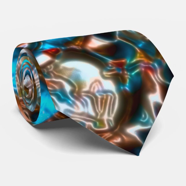 Mandala, der wie ein Krater in hellen Farben aussi Krawatte (Gerollt)