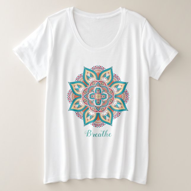 Mandala des Neualters atmen Achtsamkeit Große Größe T-Shirt (Design vorne)