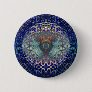 Mandala des Noedic Netz-Knopfes Button