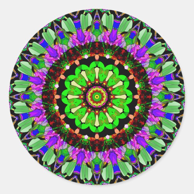 Mandala Design 1 Runder Aufkleber (Vorderseite)