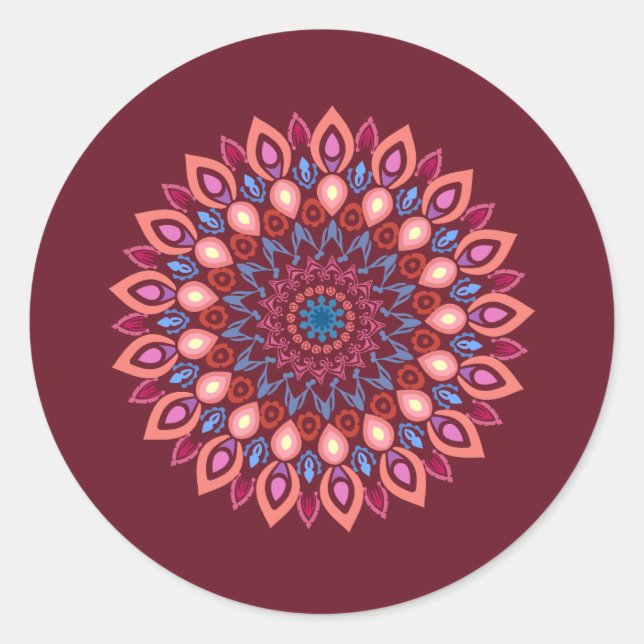 Mandala-Design-Aufkleber Runder Aufkleber (Vorderseite)