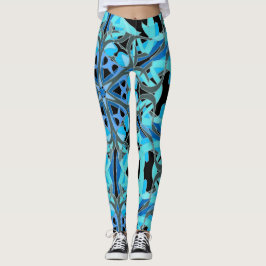 Mandala Design, Blue Ivy auf Black Leggings