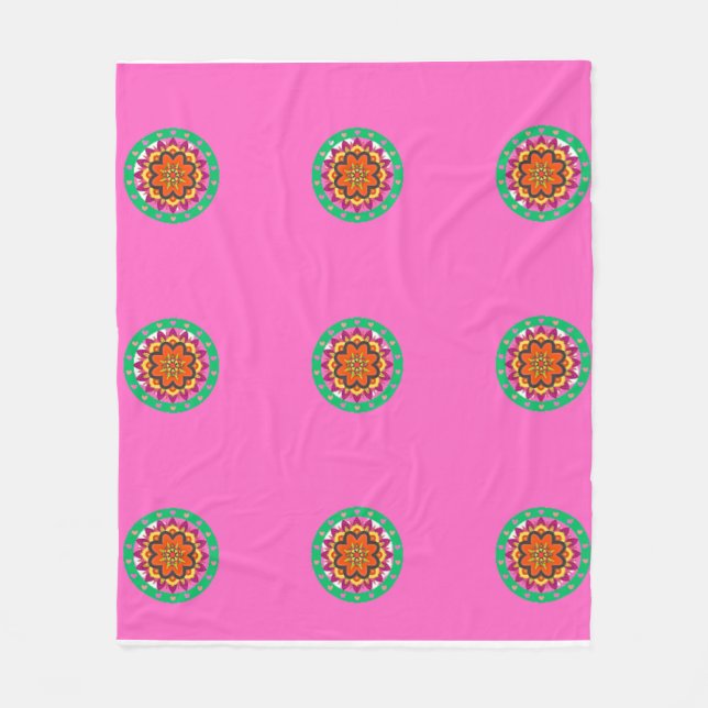 Mandala-Design-Decke Fleecedecke (Vorderseite)