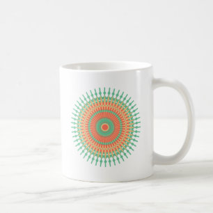 Mandala Design grün, orange indisch Kaffeetasse