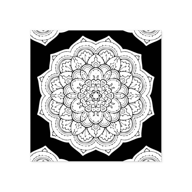 Mandala Design Gummistempel (Prägung)