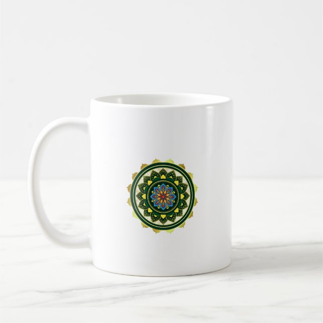 Mandala-Design Klassischer Becher, 330 ml Kaffeetasse (Links)