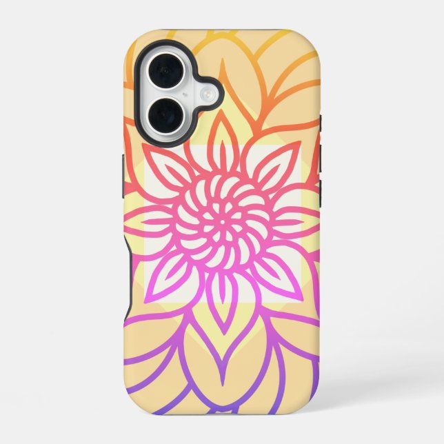 Mandala Design Lichtfarbe iPhone 16 Hülle (Rückseite)