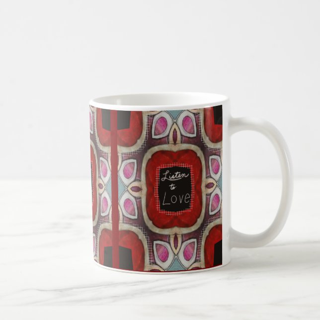 "Mandala Design mit "Hören Sie Liebe" verkörpern Kaffeetasse (Rechts)