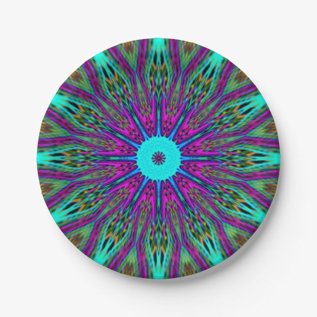 Mandala-Design Pappteller (Vorderseite)