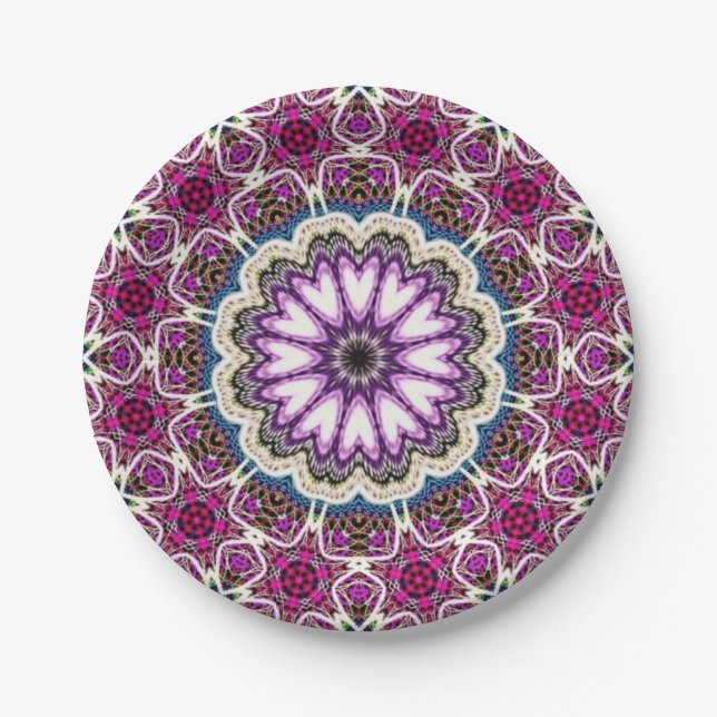 Mandala-Design Pappteller (Vorderseite)