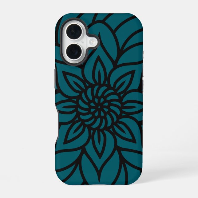 Mandala Design Phone Case iPhone 16 Hülle (Rückseite)