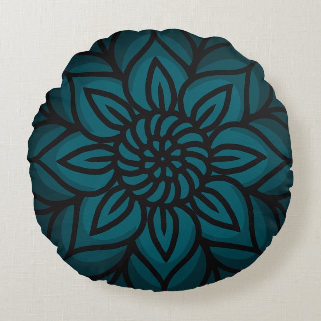 Mandala Design Round Pillow Rundes Kissen (Vorderseite)